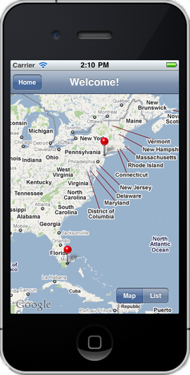 iPhone App with a Map